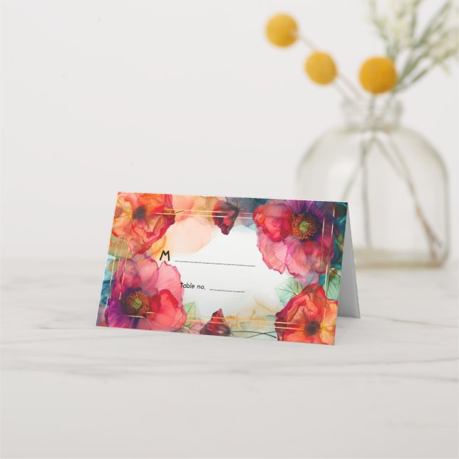 Cartão De Mesa Escarlet Elegância Petal (Frente)