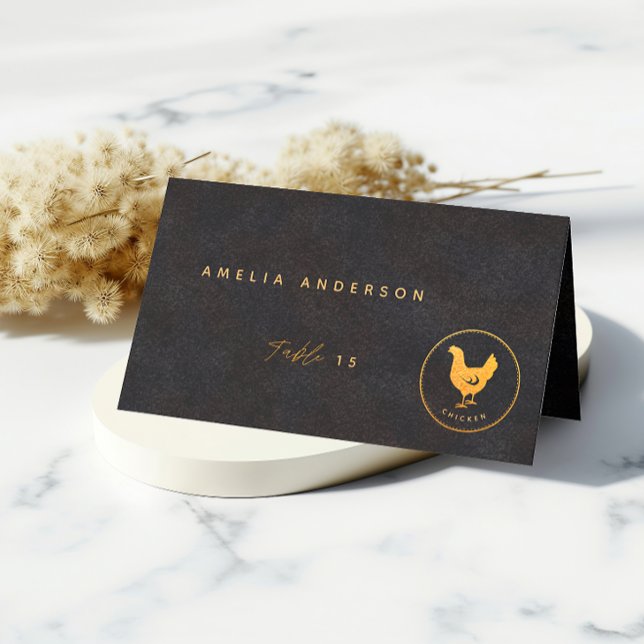 Cartão De Mesa Escolha de Comida de Casamento de Frango Chic Pret (Criador carregado)