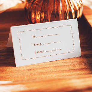 Cartão De Mesa Escolha de Entrada de Casamento Simples Boho Marfi