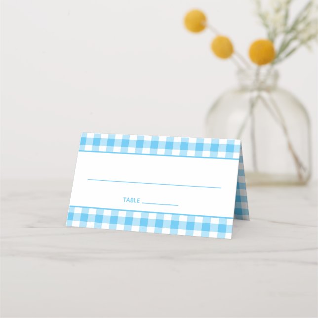 Cartão De Mesa Escolha seu padrão Gingham de cores de casamento (Frente)