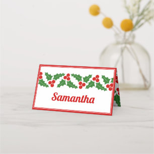 Cartão De Mesa escolta dobrada de borda de fruta de Natal