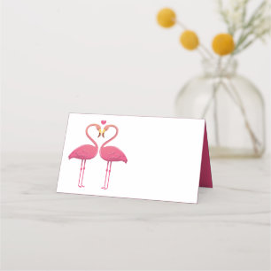 Cartão De Mesa Escorrega tropical de Festa de casamento Flamingo