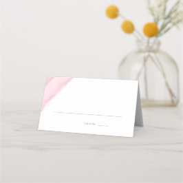 Cartão De Mesa Escort de Casamento por Aquarela rosa cor-de-rosa