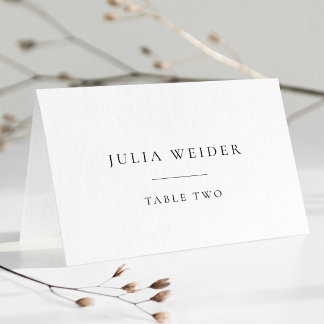 Cartão De Mesa Escort Personalizado De Casamento Minimalista Simp