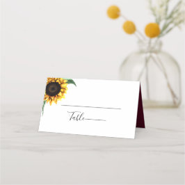 Cartão De Mesa Escort Rustic Chic Sunflower Wedding