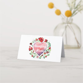 Cartão De Mesa Escrita caligráfica Incrível Coração do Dia da Mãe