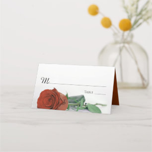 Cartão De Mesa Escrita De Casamento De Rosa Laranja Elegante