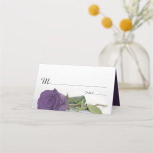 Cartão De Mesa Escrita de Casamento de Rosa Roxo Ametist Elegante