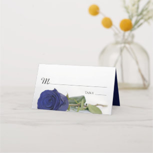 Cartão De Mesa Escrita de Casamento Rosa Azul Elegante