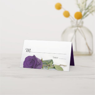 Cartão De Mesa Escrita Real De Casamento De Rosa Roxo Elegante