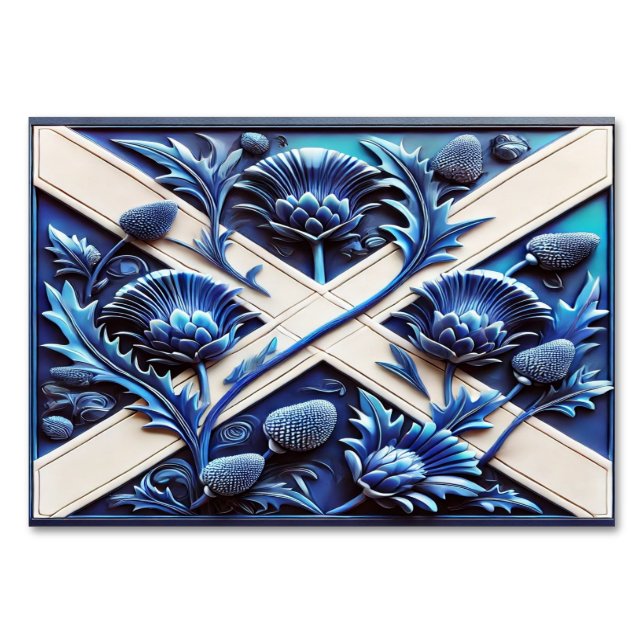 Cartão de mesa especial com os apitos escoceses (Frente)