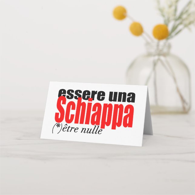 Cartão De Mesa Essere una Schiappa être nulle en français FBCards (Frente)