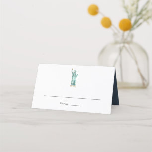 Cartão De Mesa Estátua do Casamento Nova Iorque da Liberdade Dobr