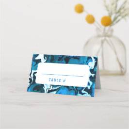 Cartão De Mesa Estrela Azul do Marble do Bar Personalizado David