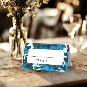 Cartão De Mesa Estrela Azul do Marble do Bar Personalizado David