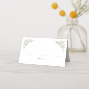 Cartão De Mesa Eterno Floral Simples Sage Casamento Verde