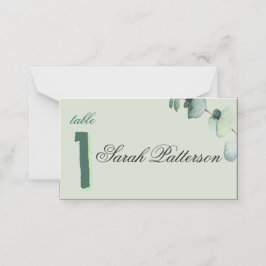Cartão De Mesa Eucalyptus Elegant Botanical Wedding Green