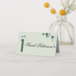 Cartão De Mesa Eucalyptus Elegant Botanical Wedding Green