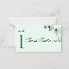 Cartão De Mesa Eucalyptus Elegant Botanical Wedding Green