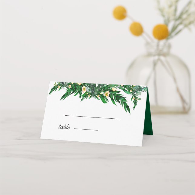 Cartão De Mesa Eucalyptus Foliage Rustic Green White (Frente)
