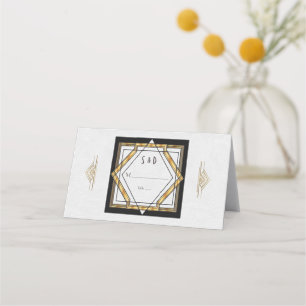 Cartão De Mesa Excelente Gatsby Dourado Casamento de Arte Branca