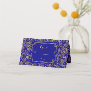 Cartão De Mesa Excelente Real Dourado Marinho Azul Gatsby 20s Cas