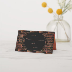 Cartão De Mesa Excelente Roaring 20s Gatsby Copper Art Deco Casam