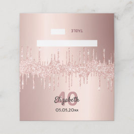 Cartão De Mesa faísca cor-de-rosa rosa de-ouro de aniversário de 
