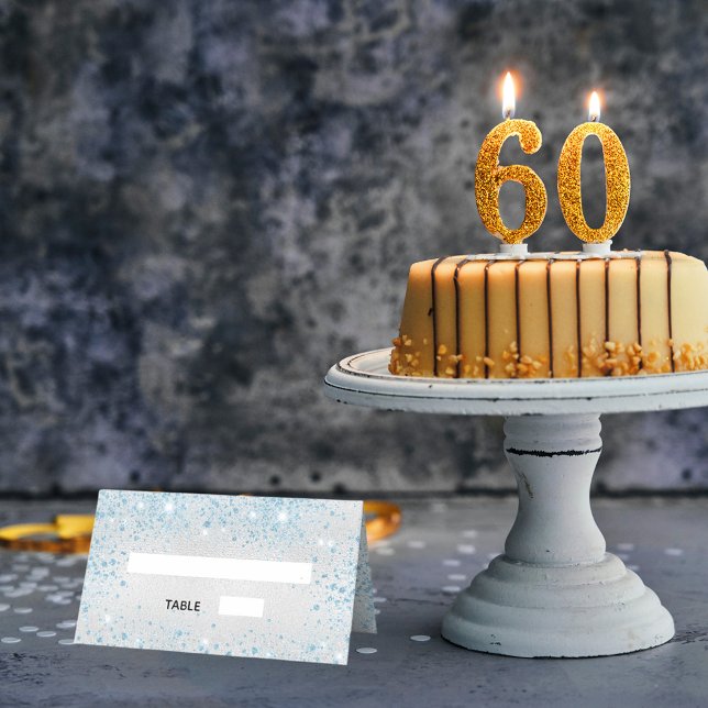 Cartão De Mesa Faíscas azuis prateadas (Criador carregado)