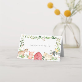 Cartão De Mesa Farm Animals Buffet Food Labels