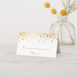 Cartão De Mesa Faux Gold Foil Confetti Pontos Mesa de Casamento