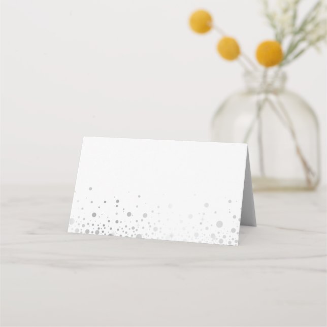 Cartão De Mesa Faux Silver Foil Confetti Pontos | Placa Modern Pl (Verso)