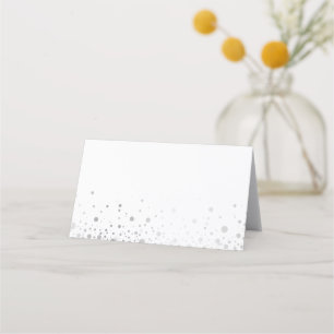Cartão De Mesa Faux Silver Foil Confetti Pontos Placa Modern Pl