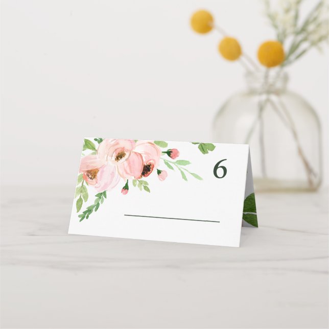 Cartão De Mesa Fazemos o casamento floral de aquarela (Frente)