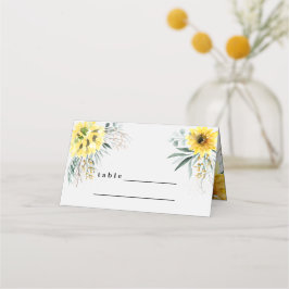 Cartão De Mesa Febre de girassol botânica russa