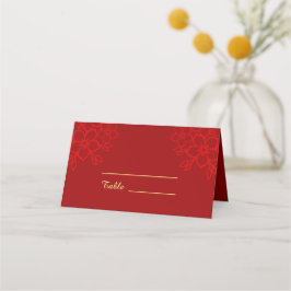 Cartão De Mesa Felicidade dupla fundo floral casamento chinês