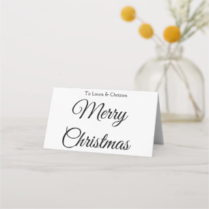Cartão De Mesa Feliz Natal adicionar nome texto presente personal