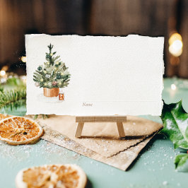 Cartão De Mesa Feriado da Árvore de Natal Cozy Winter