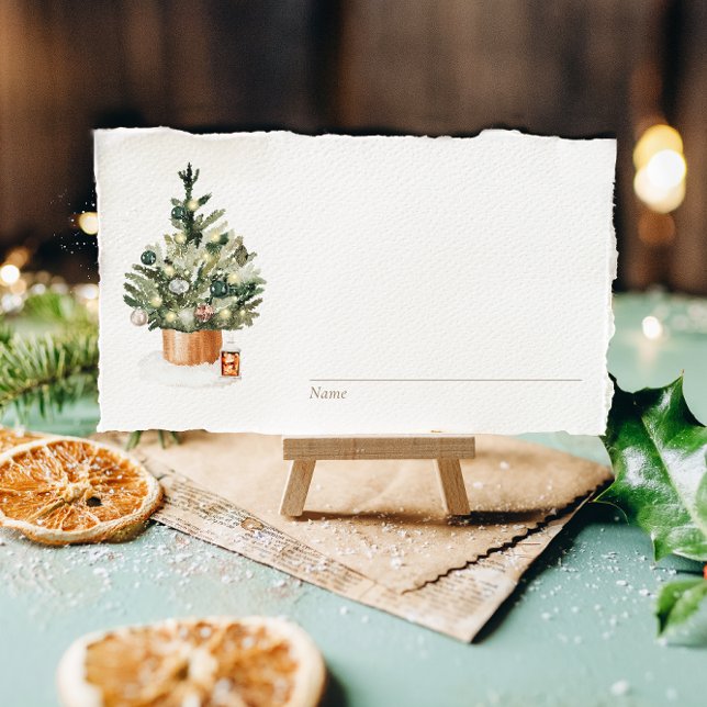 Cartão De Mesa Feriado da Árvore de Natal Cozy Winter (Criador carregado)