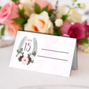 Cartão De Mesa Ferradura Floral Ocidental Quinceanera
