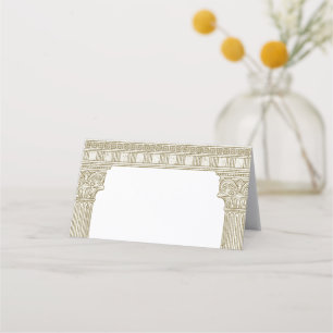 Cartão De Mesa Festa da Roma Antiga com colunas de templo elegant