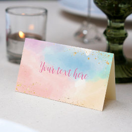 Cartão De Mesa Festa de aniversário Colorida da Placa do Arco-Íri