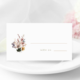 Cartão De Mesa Ficha de Escolta de Casamento de Buquês de Flores