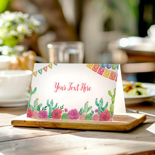 Cartão De Mesa Fiesta Cactus Girl Birthday Place Card