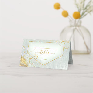 Cartão De Mesa Fine Lines Dourado Abstrato Wedding Mesa Sg867 