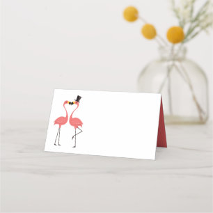 Cartão De Mesa Flamingo Rosa Obrigado Festa de casamento Tropical