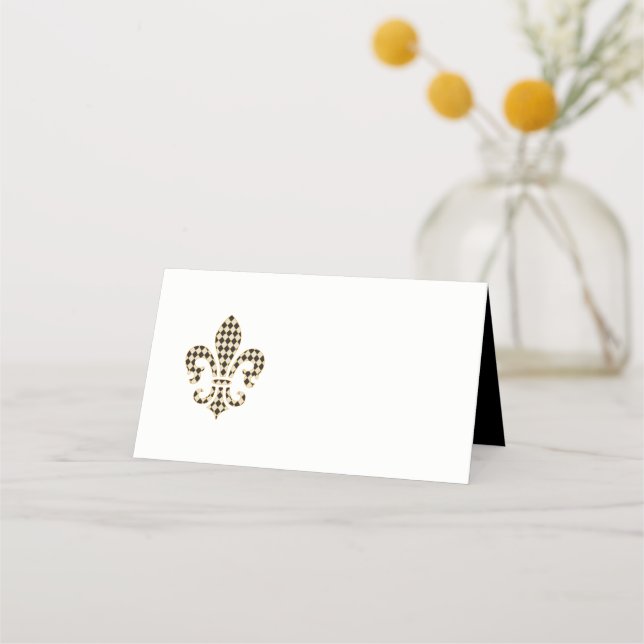 Cartão De Mesa Fleur de Lis com Padrão Diamond (Verso)