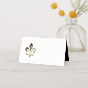 Cartão De Mesa Fleur de Lis com Padrão Diamond