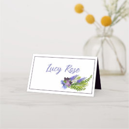 Cartão De Mesa Flor azul e púrpura