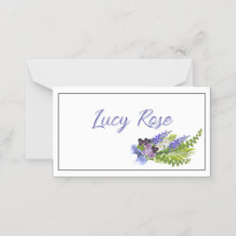 Cartão De Mesa Flor azul e púrpura